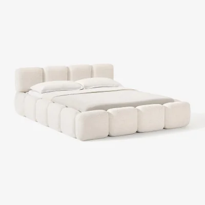 Westwing Teddy Bouclé Upholstered Bed Tayla with Storage