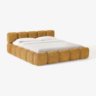 Westwing Teddy Bouclé Upholstered Bed Tayla with Storage Space