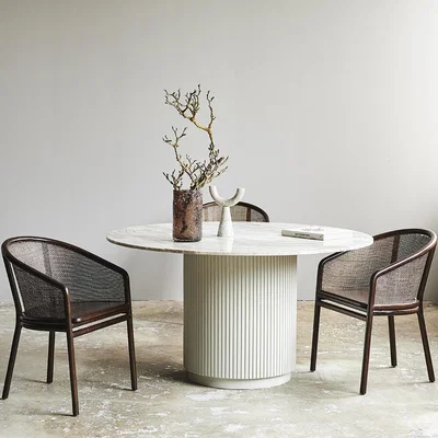 Amara Nordal - Eire Round Dining Table - White Marble