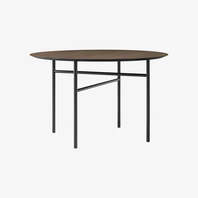Amara MENU - Snaregade Round Dining Table - Black/Dark Stained Oak - Small