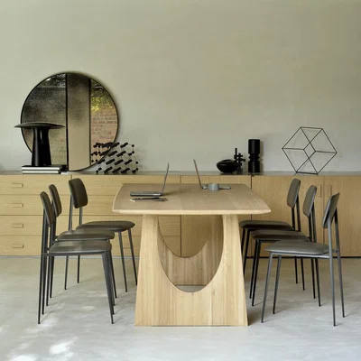 Amara Ethnicraft - Geometric Dining Table - Oak