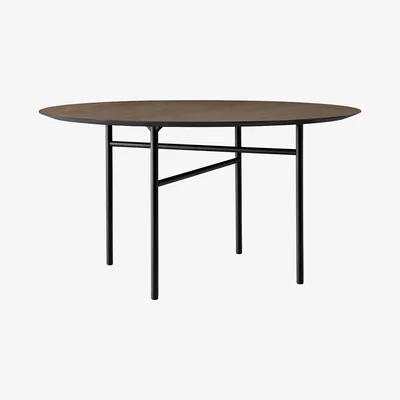 Amara MENU - Snaregade Round Dining Table - Black/Dark Stained Oak - Large