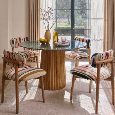 Atkin & Thyme Westbourne Forest Green Marble Dining Table