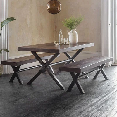 Atkin & Thyme Logan Dining Table - Dark Stained - Medium