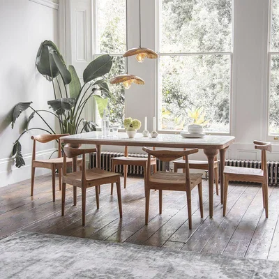 Atkin & Thyme Cone Marble Dining Table 180cm - Natural
