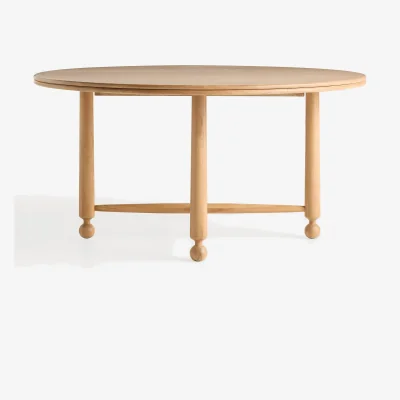 Anthropologie Roma Round 60" Oak Wood Dining Table