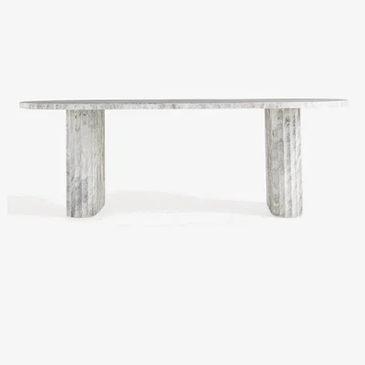 Anthropologie Jolie Oval 90" Marble Dining Table