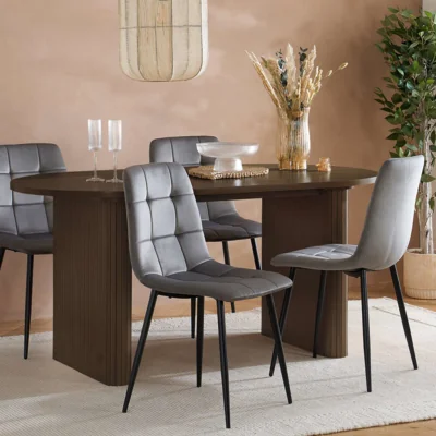 Arighi Bianchi Tiffany Fluted Dining Table, Walnut