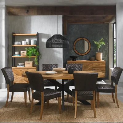 Arighi Bianchi Glendale Rustic Oak 6 Seater Dining Table