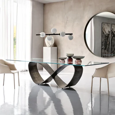 Arighi Bianchi Cattelan Italia Butterfly Glass Dining Table