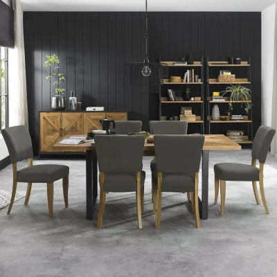 Arighi Bianchi Hindon Rustic Oak 190-240cm Extending Dining Table