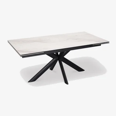 Barker and Stonehouse Obrix Extension Table 180/260x90x76cm, White Ceramic | Barker & Stonehouse