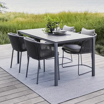 Barker and Stonehouse Cane-line Pure Outdoor Dining Table, Grey | Barker & Stonehouse