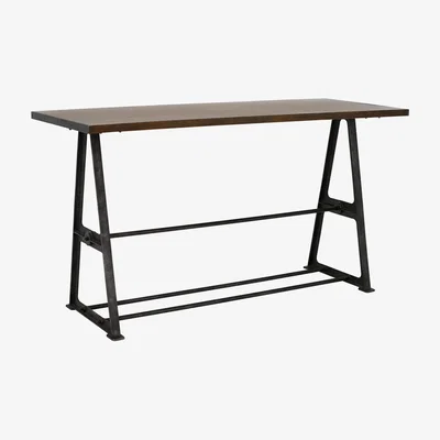Barker and Stonehouse Bowery Bar Table, Coffee Brown and Rustic Black