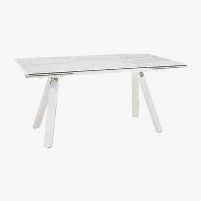 Barker and Stonehouse Ginostra Extending Dining Table, White Marble