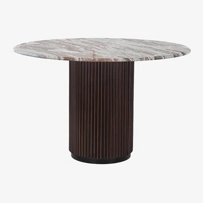 Barker and Stonehouse Gion Round Table, Round, Brown Marble | Barker & Stonehouse