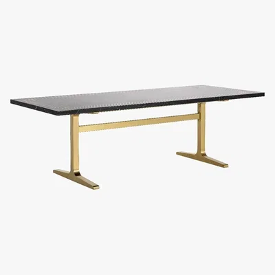 Barker and Stonehouse Timothy Oulton Titus Dining Table, Black Marble and Polished Brass