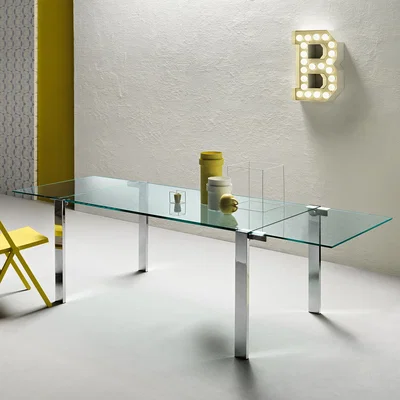 Barker and Stonehouse Tonelli Livingstone Extending Table, Clear | Barker & Stonehouse