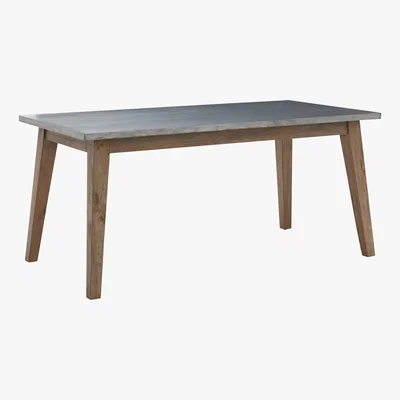 Barker and Stonehouse Hancock Zinc Dining Table, Salvage Deep Grey
