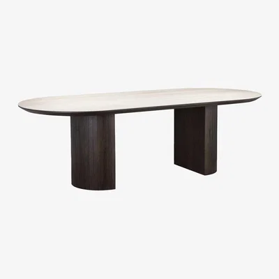 Barker and Stonehouse Kita Fixed dining table 220x100x75, Round, Wood | Barker & Stonehouse