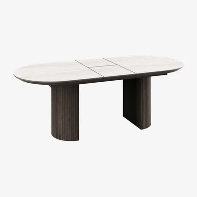 Barker and Stonehouse Kita Extension Dining table 180+40x90x75, Round, Wood | Barker & Stonehouse