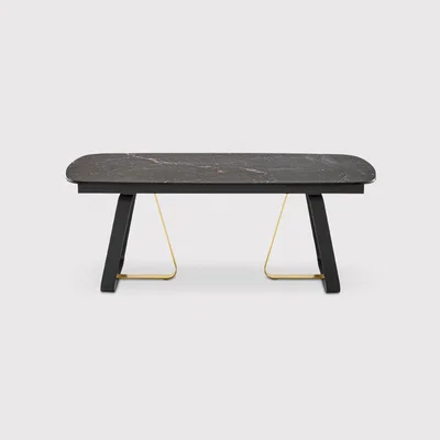 Barker and Stonehouse Calligaris Sunshine Shaped Extending Dining Table 200x100cm, Black | Barker & Stonehouse