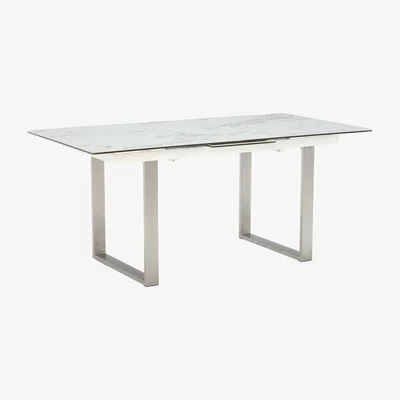 Barker and Stonehouse Valli Extending Dining Table, White Ceramic | Barker & Stonehouse