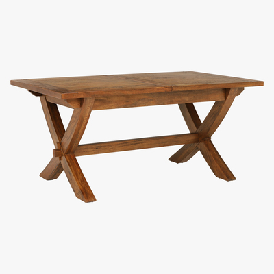 Barker and Stonehouse New Frontier Mango Wood X Leg Extending Dining Table