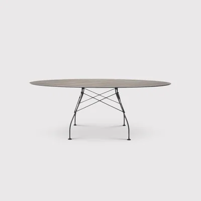 Barker and Stonehouse Kartell Glossy 128cm Round Table, Round | Barker & Stonehouse