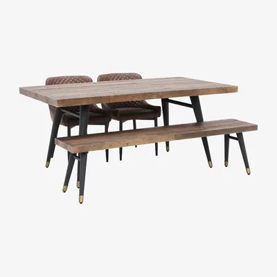 Barker and Stonehouse Modi Reclaimed Wood Dining Table, Brown | Barker & Stonehouse