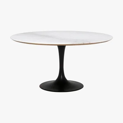 Barker and Stonehouse Talula Dining Table, Shiny White Marble