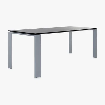 Barker and Stonehouse Kartell Four Dining Table, Black on Aluminium
