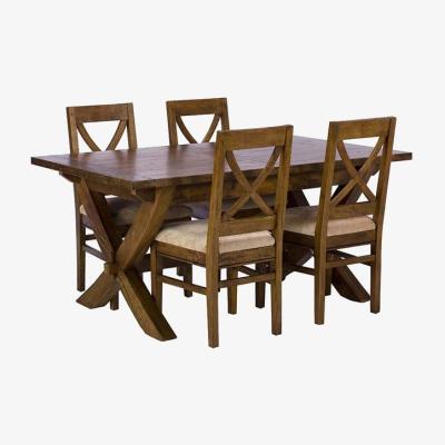Barker and Stonehouse New Frontier Mango Wood X Leg Extending Dining Table & 4 Chairs | Barker & Stonehouse