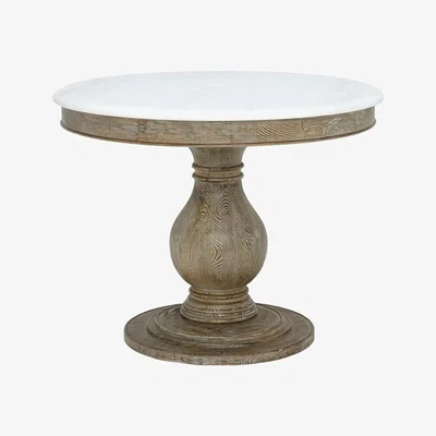 Barker and Stonehouse Woolton Round Dining Table, White Marble | Barker & Stonehouse