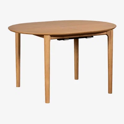 Barker and Stonehouse Jethro 130-170cm Extending Dining Table, Round, Oak Wood | Barker & Stonehouse
