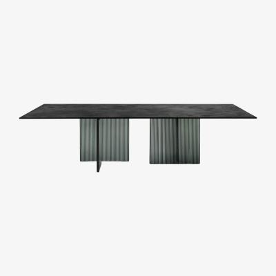 Barker and Stonehouse Fiam Big Wave Dining Table, Black Glass | Barker & Stonehouse