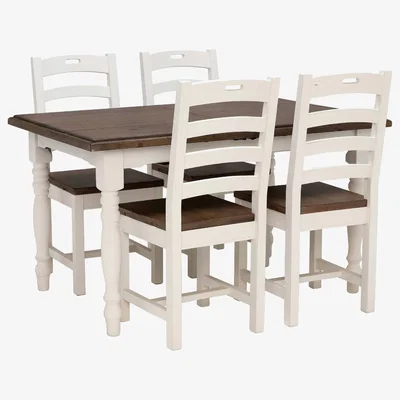 Barker and Stonehouse Carisbrooke Dining Table & 4 Chairs, 776 Pine Wood | Barker & Stonehouse