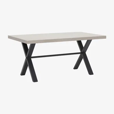 Barker and Stonehouse Kalmer Fixed Industrial Dining Table Concrete | Barker & Stonehouse