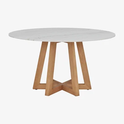 Barker and Stonehouse Shiloh Round Dining Table 140cm, White | Barker & Stonehouse
