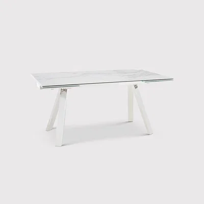 Barker and Stonehouse Ginostra Extending Dining Table 160(240)x90x76cm, White | Barker & Stonehouse