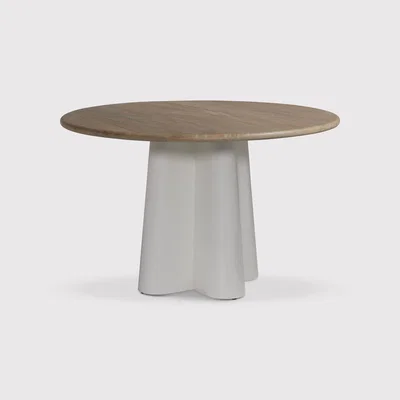 Barker and Stonehouse Femi Clover Round Dining Table 1200, Round, Neutral | Barker & Stonehouse