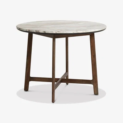 Barker and Stonehouse Cresta Dining Table 100x100x76cm, Round, White Wood | Barker & Stonehouse