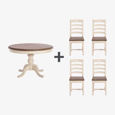 Barker and Stonehouse Carisbrooke Round Dining Table & 4 Chairs, 776 Wood | Barker & Stonehouse