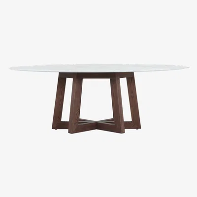 Barker and Stonehouse Griffin Oval Dining Table 220x120x76cm, Round, Brown Marble | Barker & Stonehouse