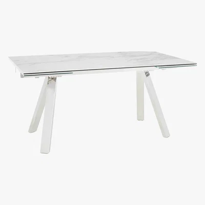 Barker and Stonehouse Ginostra Extending Dining Table, White Marble