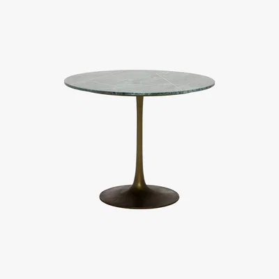 Barker and Stonehouse Café Green Table, Green Marble With Black Base