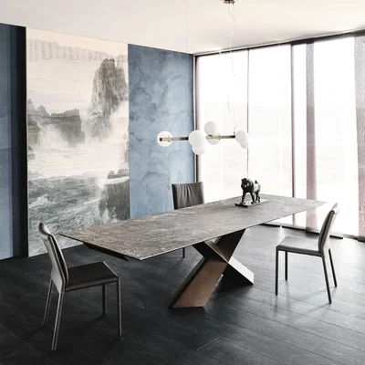 Barker and Stonehouse Cattelan Italia Tyron Keramik Drive Extending Table 182-258cm, Bronze | Barker & Stonehouse