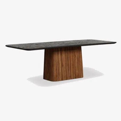 Barker and Stonehouse Trinidad Pedestal Dining Table, Brown Wood | Barker & Stonehouse