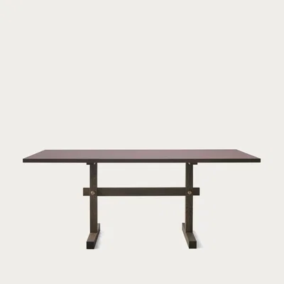Bombinate.com Burgundy Linoleum/Dark Oak Gaspard 180 Dining Table
