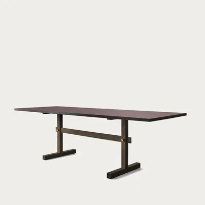 Bombinate.com Burgundy Linoleum/Dark Oak Gaspard 240 Dining Table